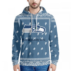Men's Seattle Seahawks Navy Pullover Hoodie 