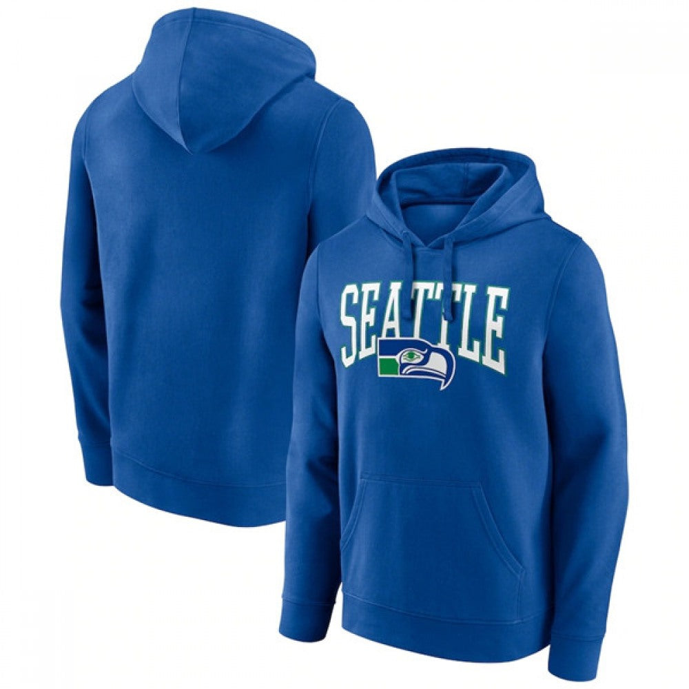 Men's Seattle Seahawks Royal Gridiron Classics Campus Standard Pullover Hoodie 