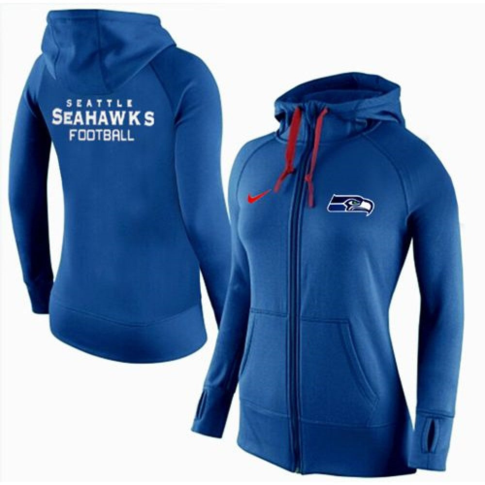 Women's Seattle Seahawks Full-Zip Performance Hoodie Blue 