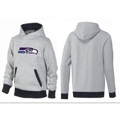 Seattle Seahawks Logo Pullover Hoodie Grey & Black 