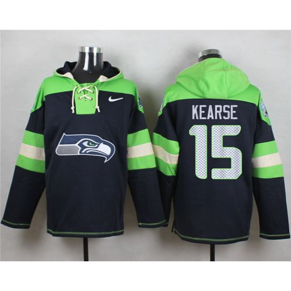 Seahawks #15 Jermaine Kearse Steel Blue Player Pullover NFL Hoodie 