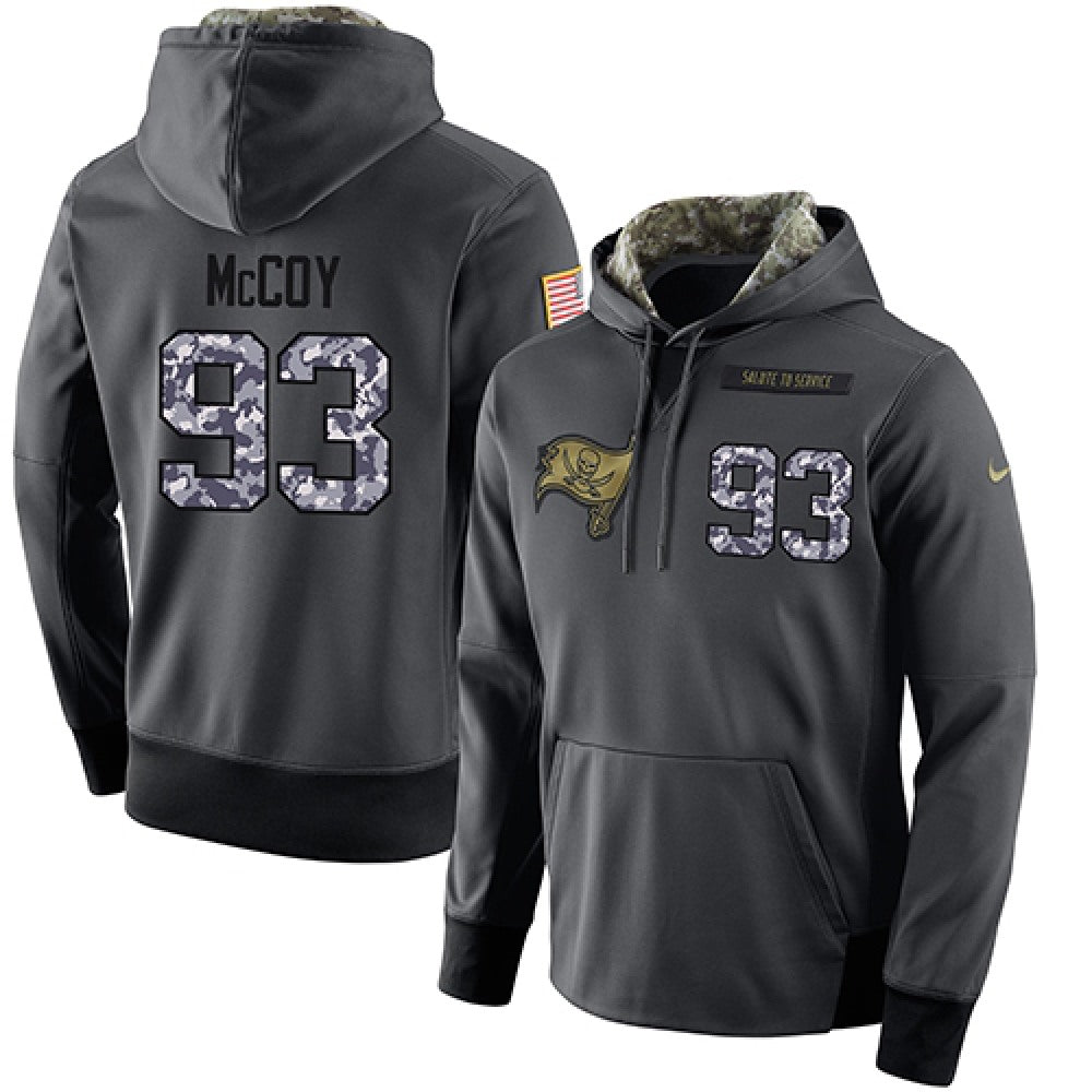 NFL Men's Tampa Bay Buccaneers #93 Gerald McCoy Stitched Black Anthracite Salute to Service Player Performance Hoodie 