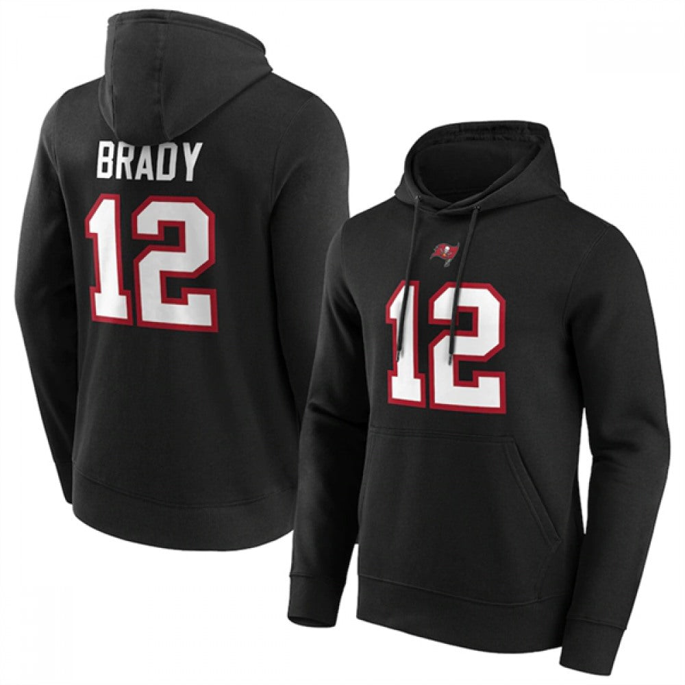 Men's Tampa Bay Buccaneers #12 Tom Brady Black Hoodie 