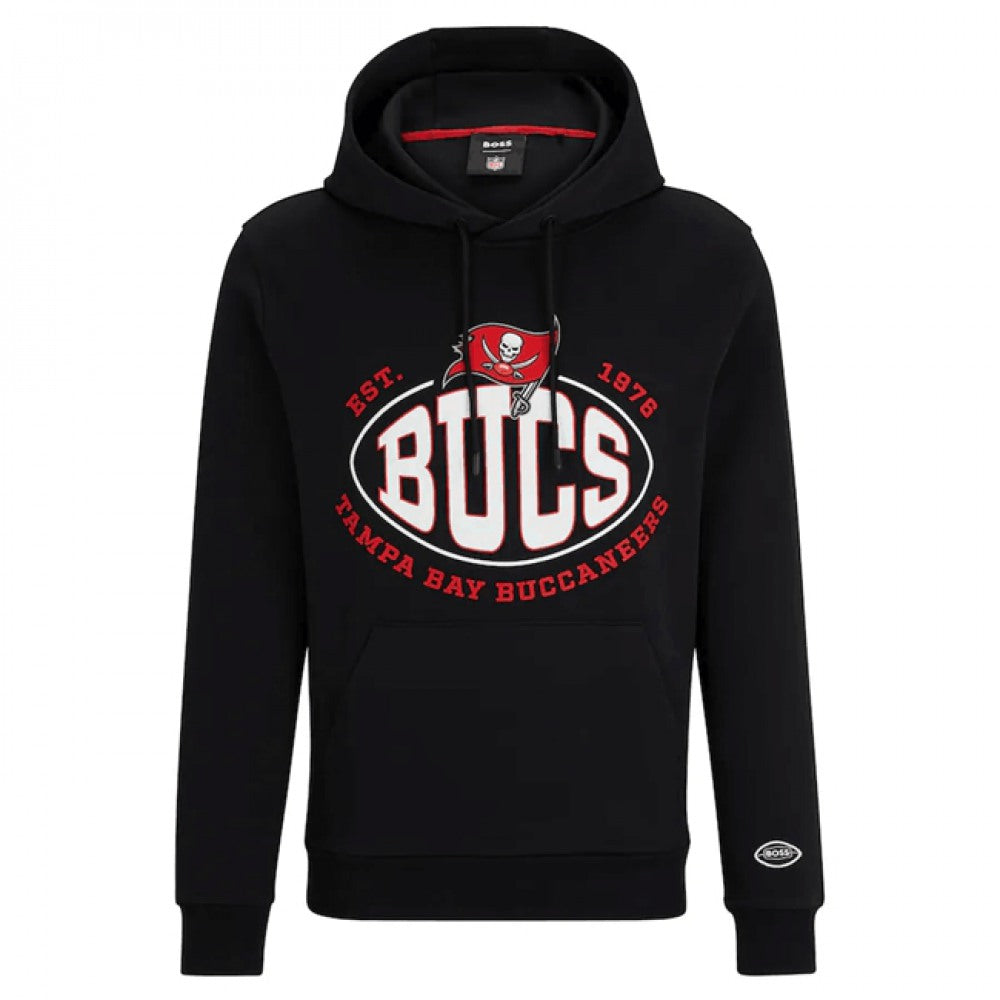 Men's Tampa Bay Buccaneers Black BOSS X Touchback Pullover Hoodie 