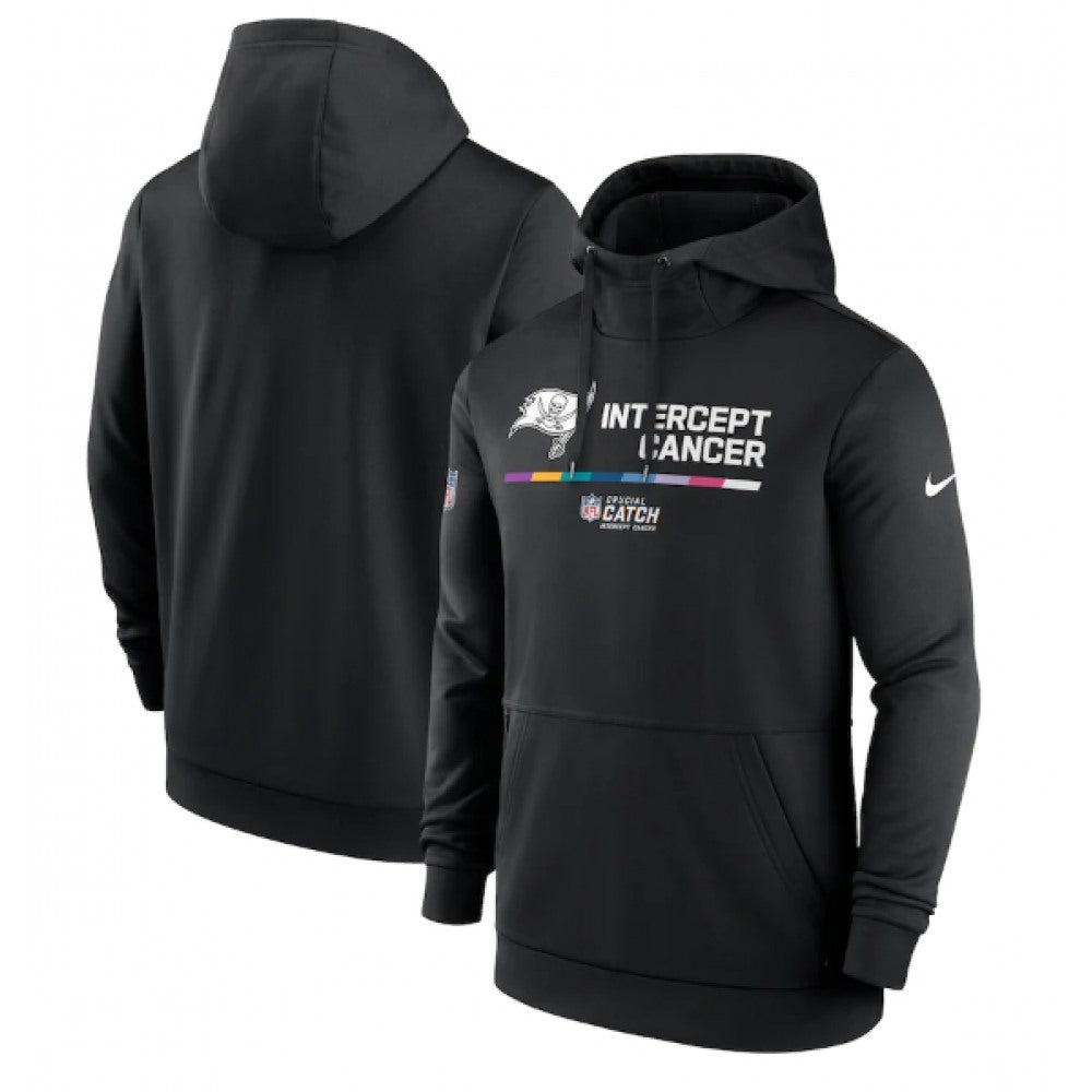 Men's Tampa Bay Buccaneers 2022 Black Crucial Catch Therma Performance Pullover Hoodie 