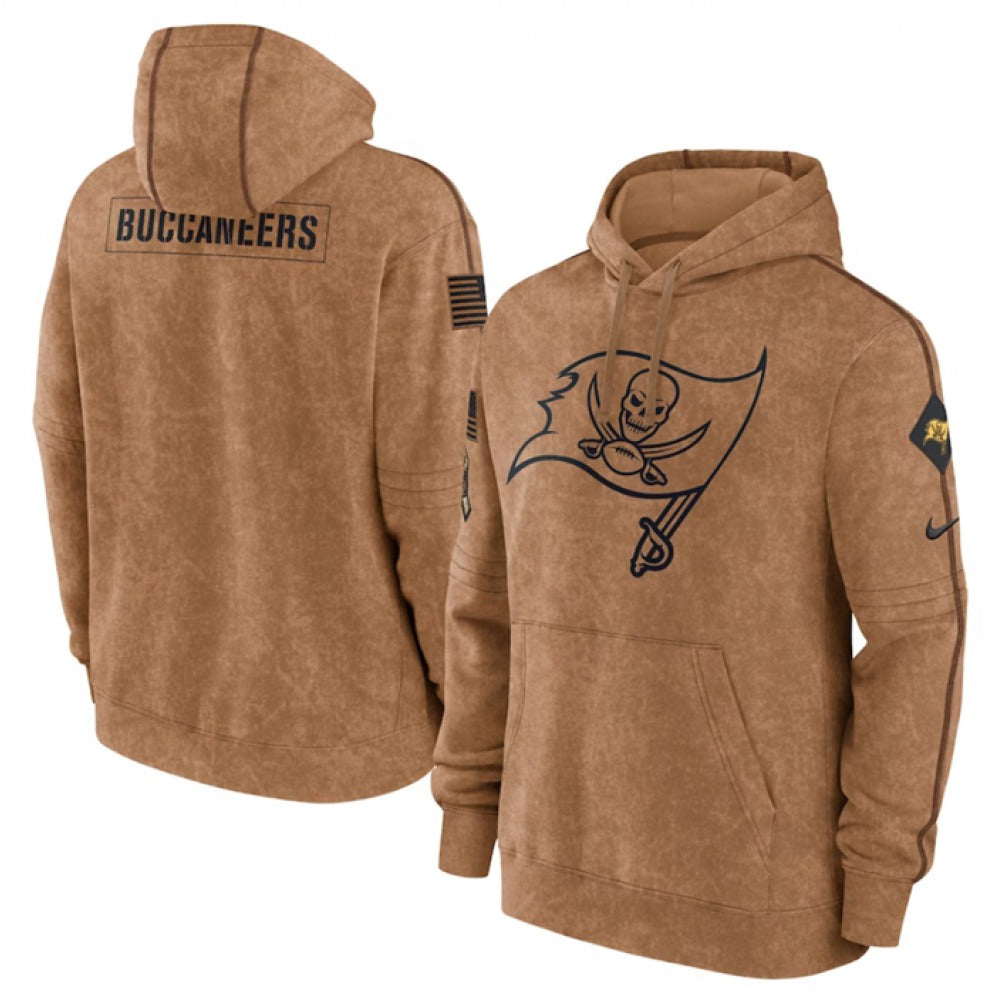 Men's Tampa Bay Buccaneers 2023 Brown Salute to Service Pullover Hoodie 