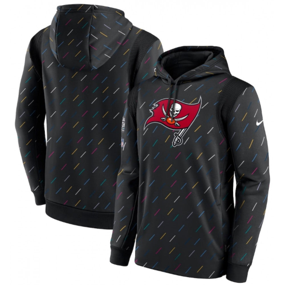 Men's Tampa Bay Buccaneers 2021 Charcoal Crucial Catch Therma Pullover Hoodie 