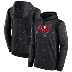 Men's Tampa Bay Buccaneers 2021 Charcoal Crucial Catch Therma Pullover Hoodie 