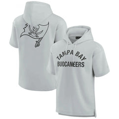 Men's Tampa Bay Buccaneers Gray Super Soft Fleece Short Sleeve Hoodie 
