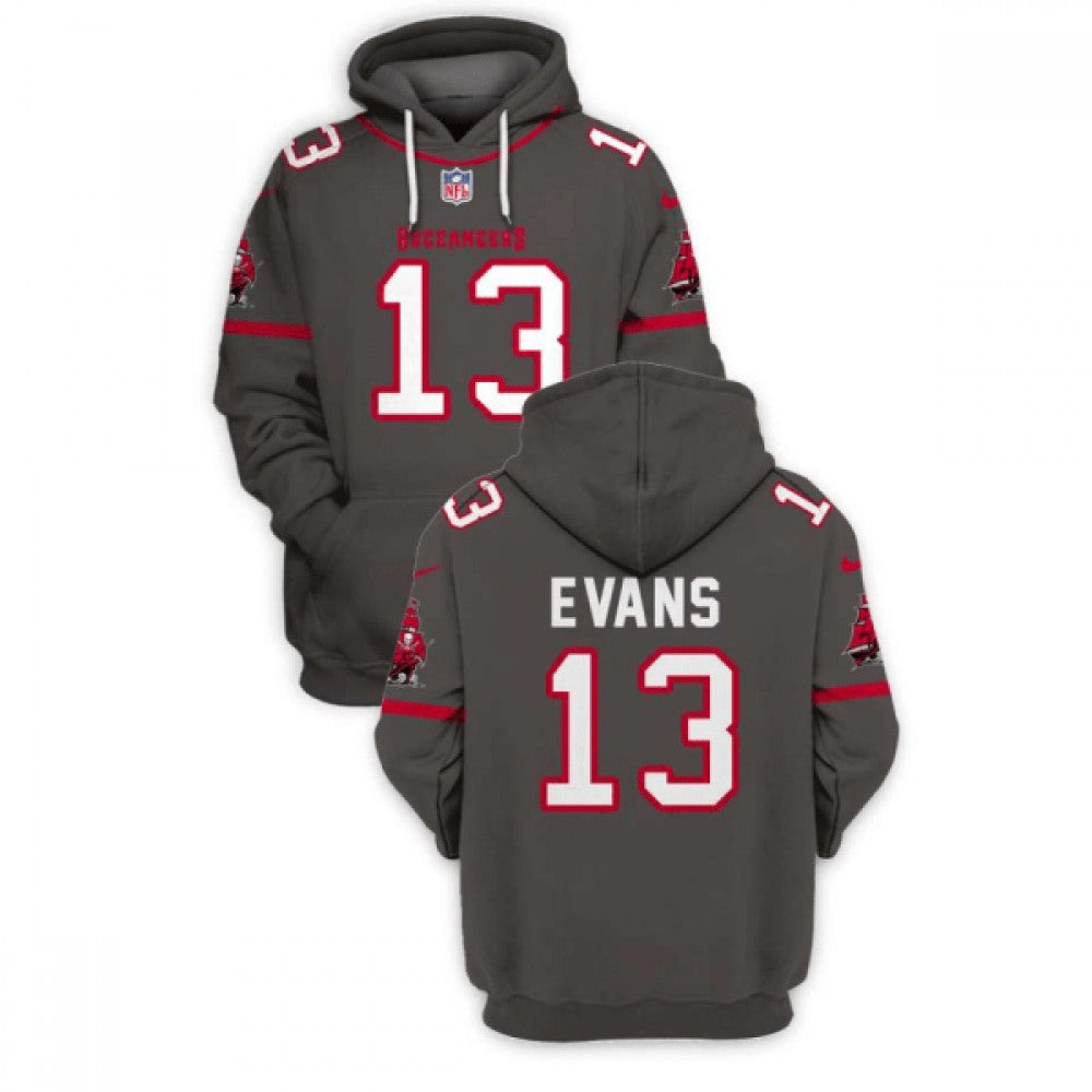 Men's Tampa Bay Buccaneers #13 Mike Evans 2021 Grey Pullover Hoodie 