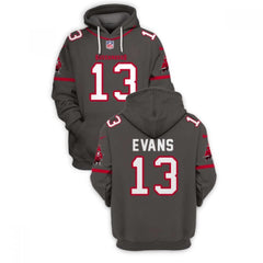 Men's Tampa Bay Buccaneers #13 Mike Evans 2021 Grey Pullover Hoodie 