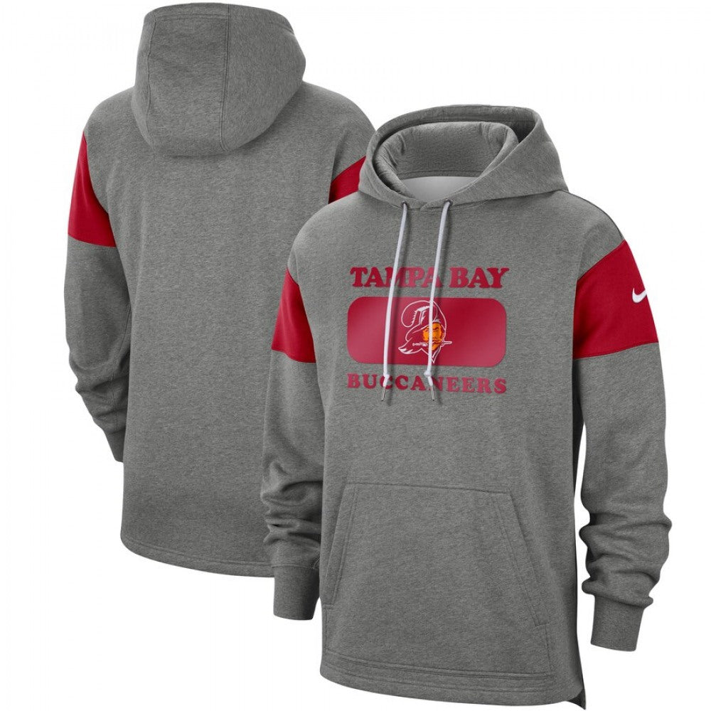 Men's Tampa Bay Buccaneers 2019 Grey Fan Gear Historic Pullover Hoodie 