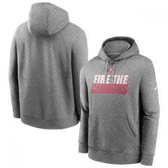 Men's Tampa Bay Buccaneers Heathered Pewter Fan Gear Local Club Pullover Hoodie 