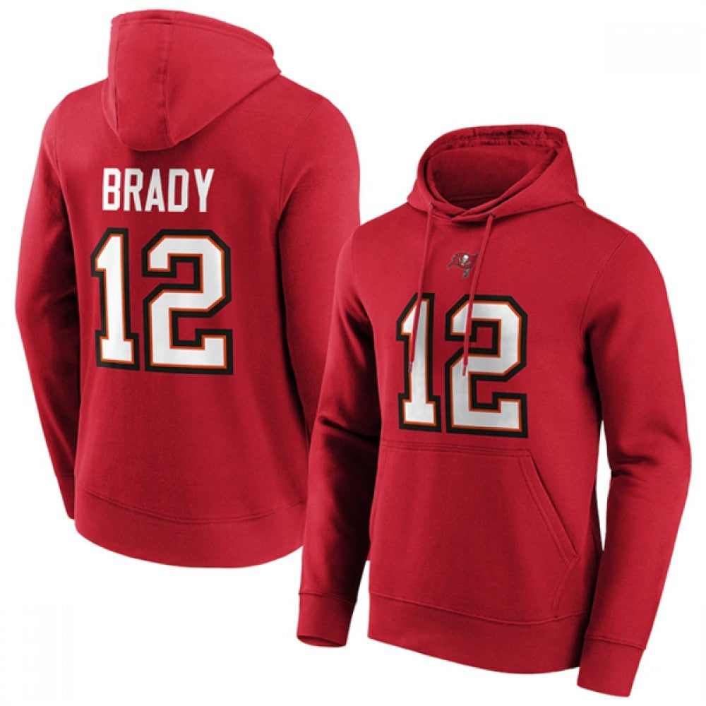 Men's Tampa Bay Buccaneers #12 Tom Brady Red Hoodie 