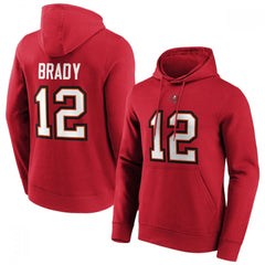 Men's Tampa Bay Buccaneers #12 Tom Brady Red Hoodie 