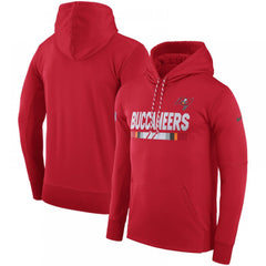 Men's Tampa Bay Buccaneers Red Sideline Team Name Performance Pullover Hoodie 