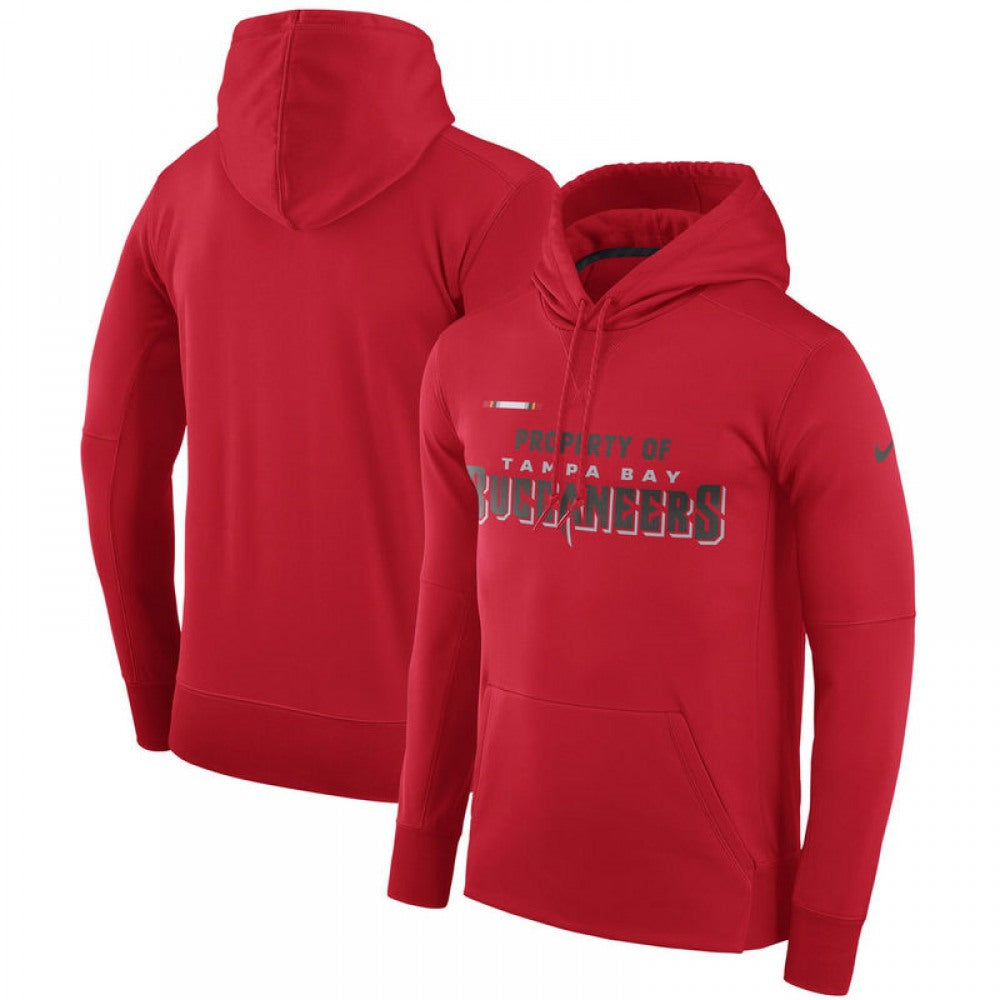 Men's Tampa Bay Buccaneers Red Sideline Property Of Performance Pullover Hoodie 
