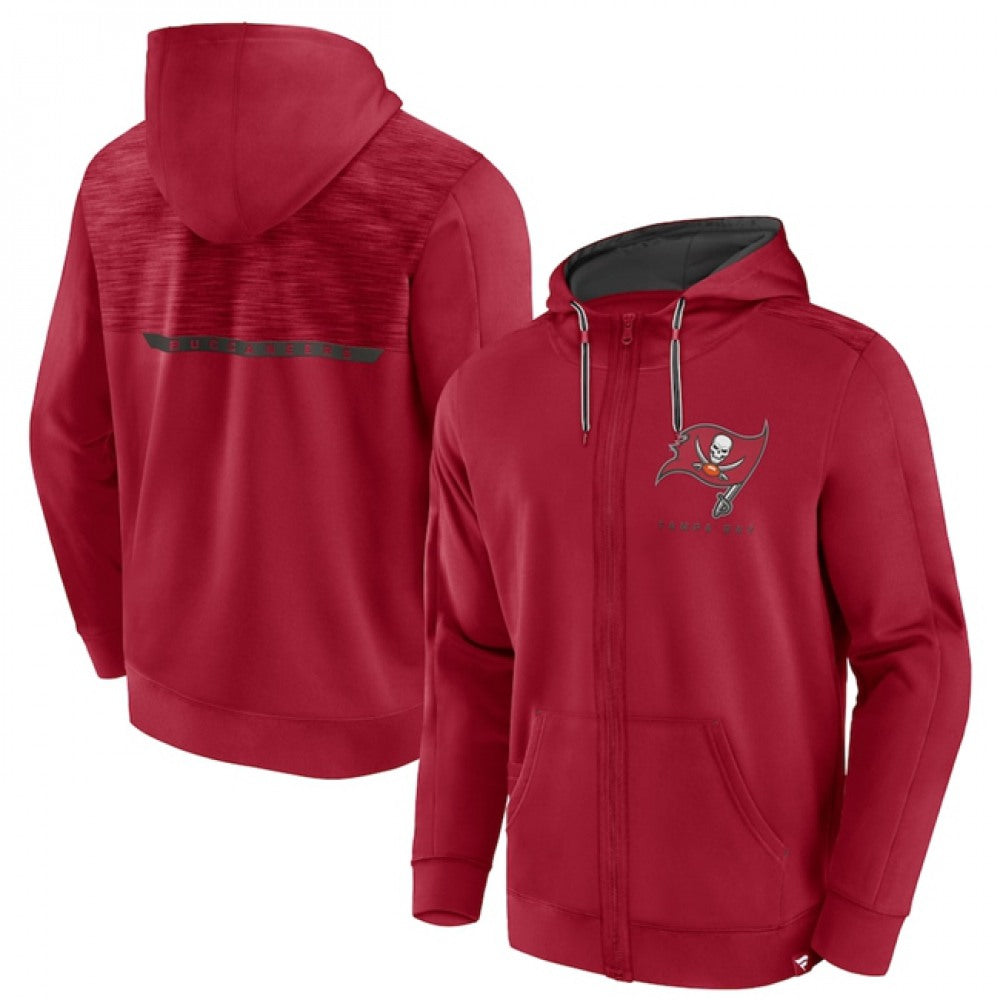 Men's Tampa Bay Buccaneers Red Defender Evo Full-Zip Hoodie 
