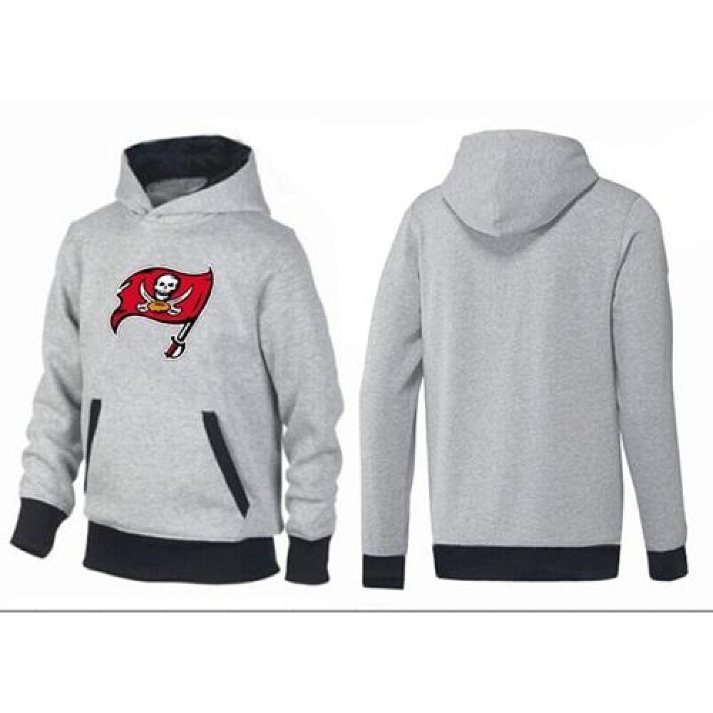 Tampa Bay Buccaneers Logo Pullover Hoodie Grey & Black 