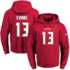 Buccaneers #13 Mike Evans Red Name & Number Pullover NFL Hoodie 