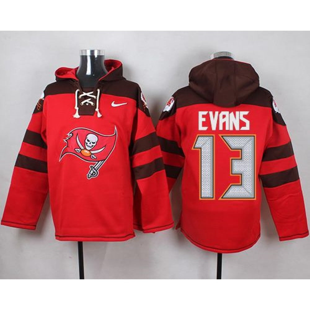 Buccaneers #13 Mike Evans Red Player Pullover NFL Hoodie 