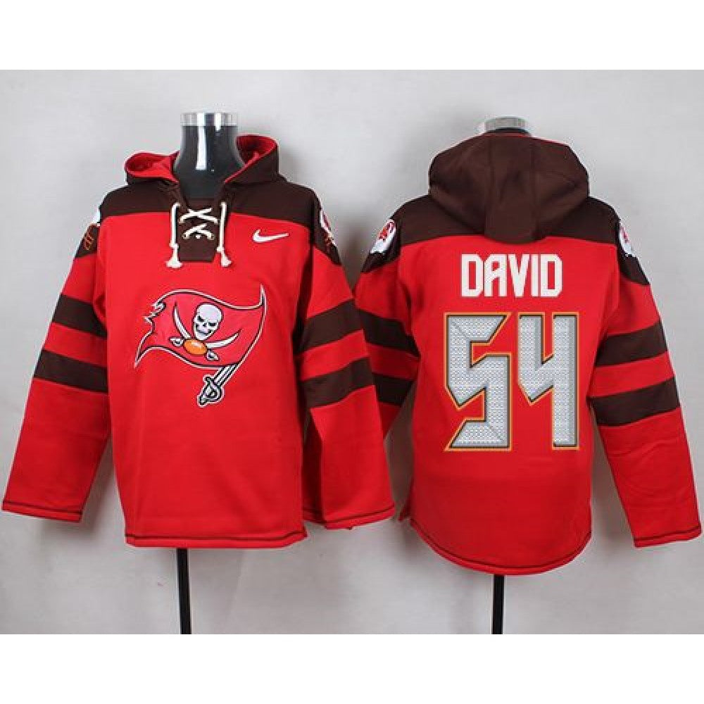 Buccaneers #54 Lavonte David Red Player Pullover NFL Hoodie 