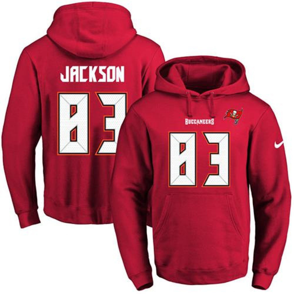 Buccaneers #83 Vincent Jackson Red Name & Number Pullover NFL Hoodie 