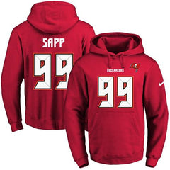 Buccaneers #99 Warren Sapp Red Name & Number Pullover NFL Hoodie 