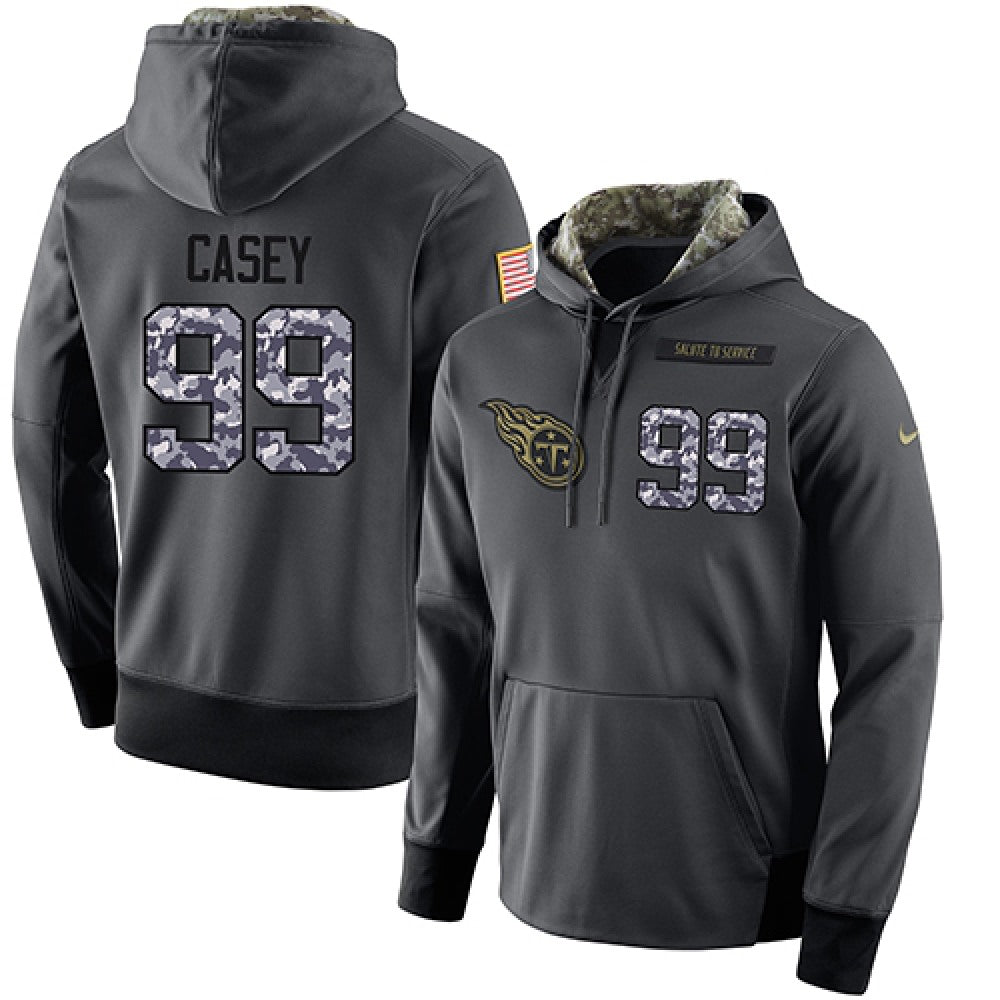 NFL Men's Tennessee Titans #99 Jurrell Casey Stitched Black Anthracite Salute to Service Player Performance Hoodie 