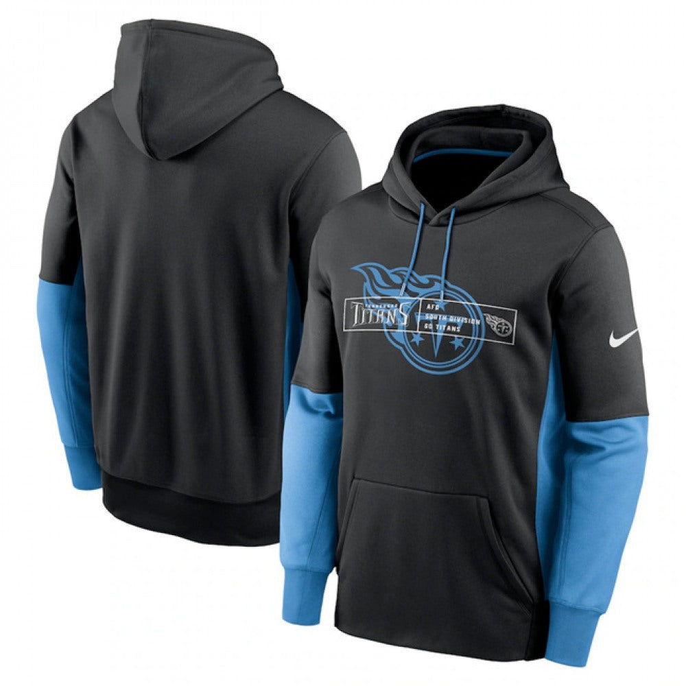 Men's Tennessee Titans Black Color Block Fleece Performance Pullover Hoodie 