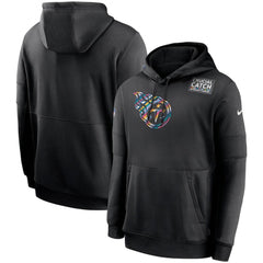 Men's Tennessee Titans 2020 Black Crucial Catch Sideline Performance Pullover Hoodie 