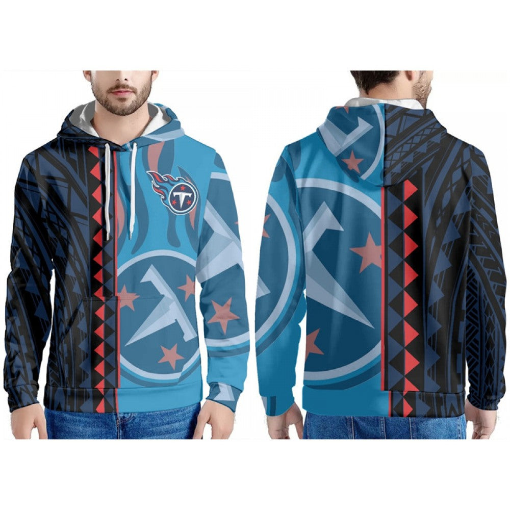 Men's Tennessee Titans Blue/Black/Red Pullover Hoodie 