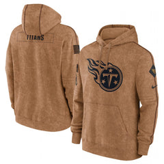 Men's Tennessee Titans 2023 Brown Salute to Service Pullover Hoodie 