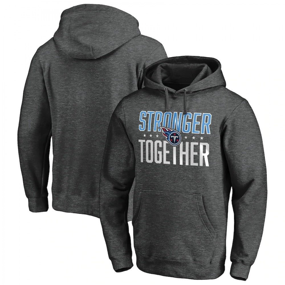 Men's Tennessee Titans Heather Charcoal Stronger Together Pullover Hoodie 