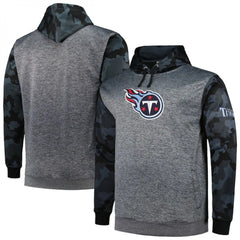 Men's Tennessee Titans Heather Charcoal Big & Tall Camo Pullover Hoodie 