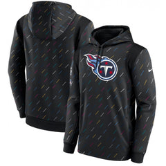 Men's Tennessee Titans 2021 Charcoal Crucial Catch Therma Pullover Hoodie 