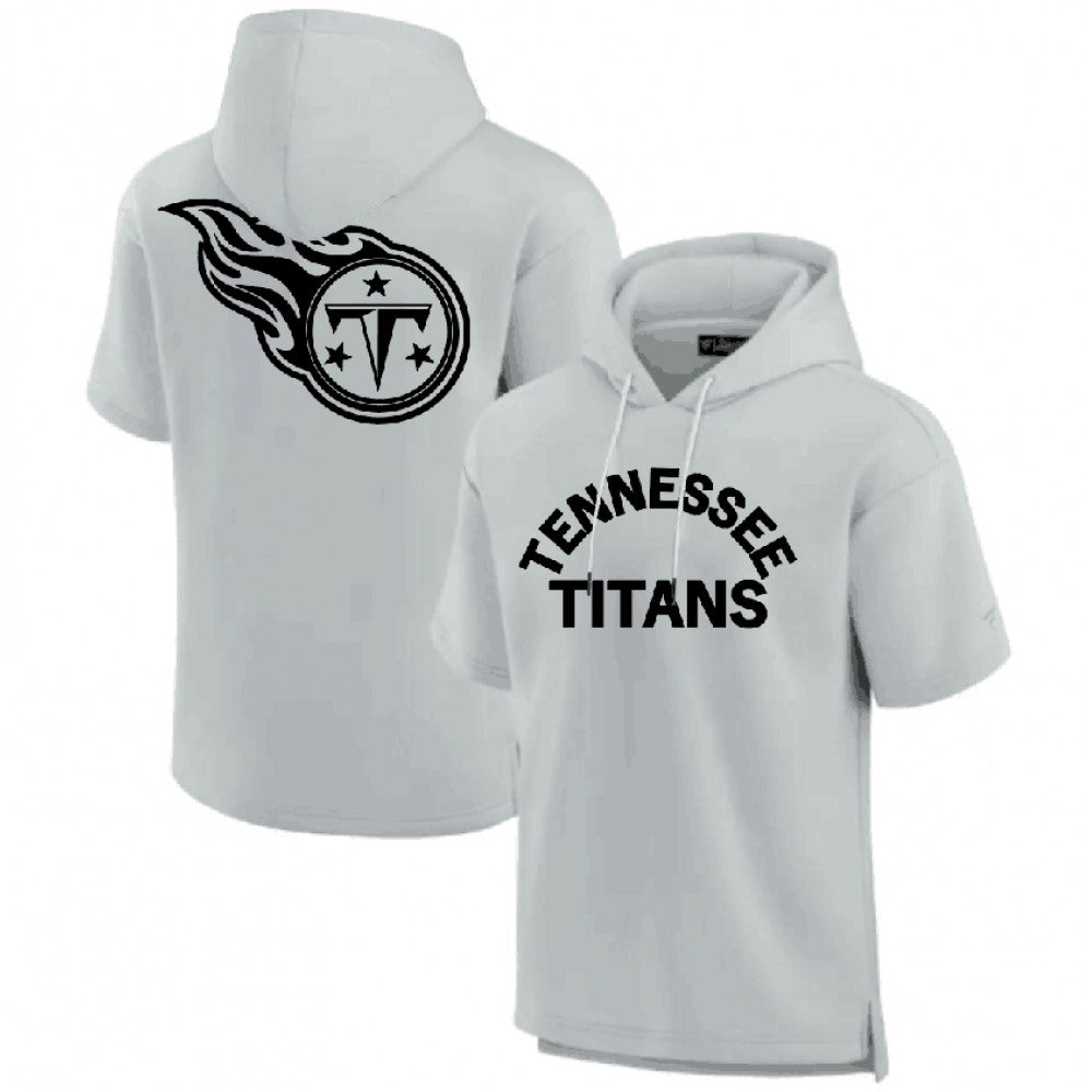 Men's Tennessee Titans Gray Super Soft Fleece Short Sleeve Hoodie 