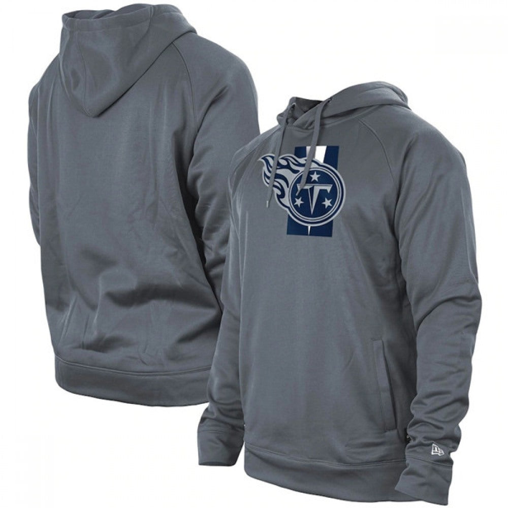 Men's Tennessee Titans Gray New Era Training Camp Raglan Pullover Hoodie 