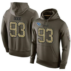 NFL Men's Tennessee Titans #93 Kevin Dodd Stitched Green Olive Salute To Service KO Performance Hoodie 