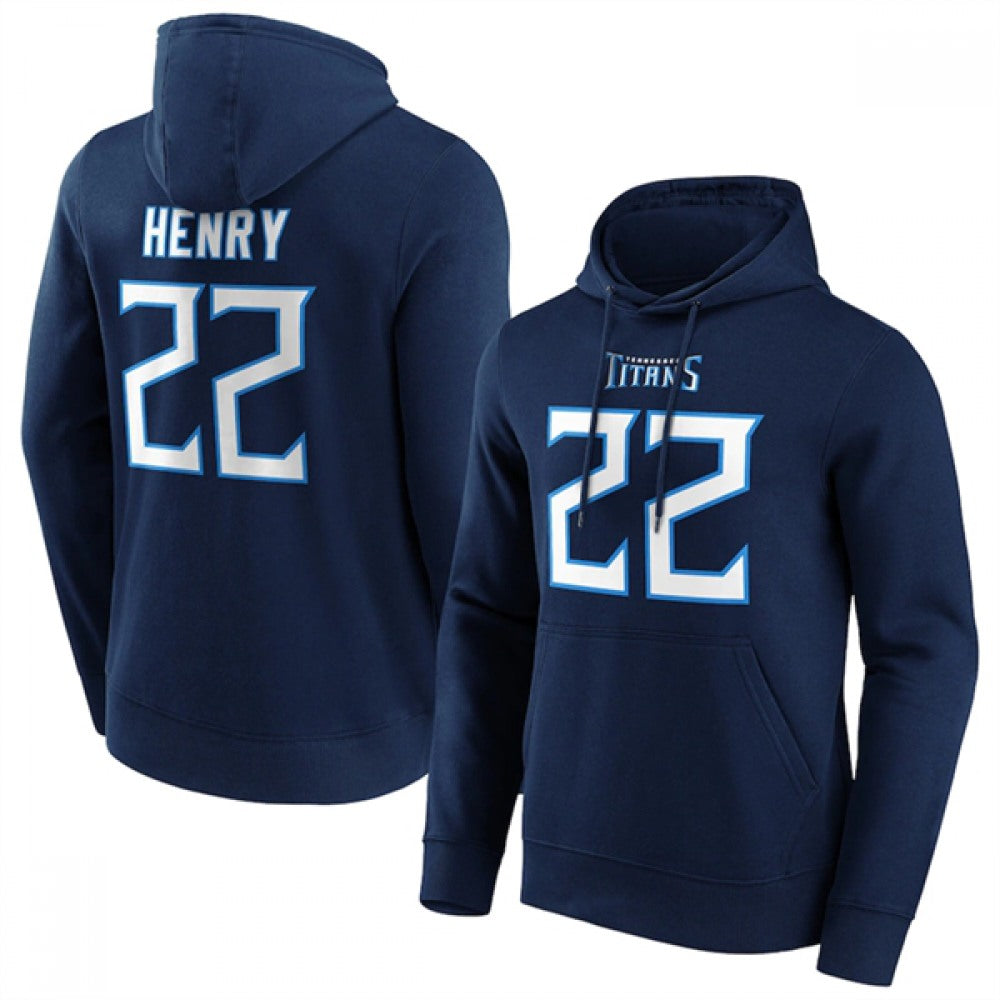 Men's Tennessee Titans #22 Derrick Henry Navy Hoodie 