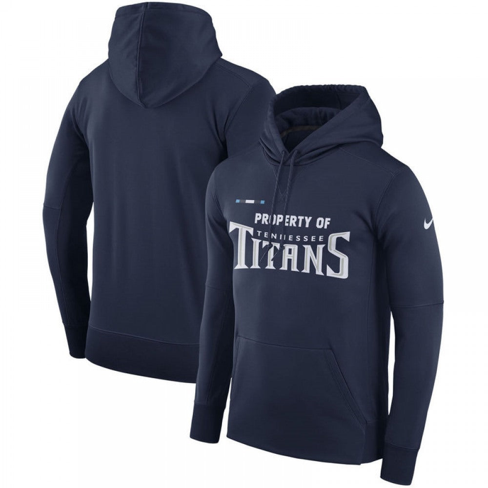 Men's Tennessee Titans Navy Sideline Property Of Performance Pullover Hoodie 