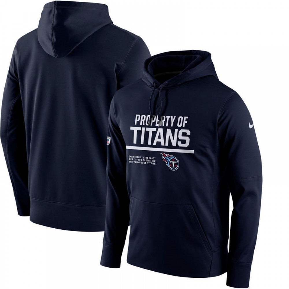 Men's Tennessee Titans Navy Circuit Property Of Performance Pullover Hoodie 