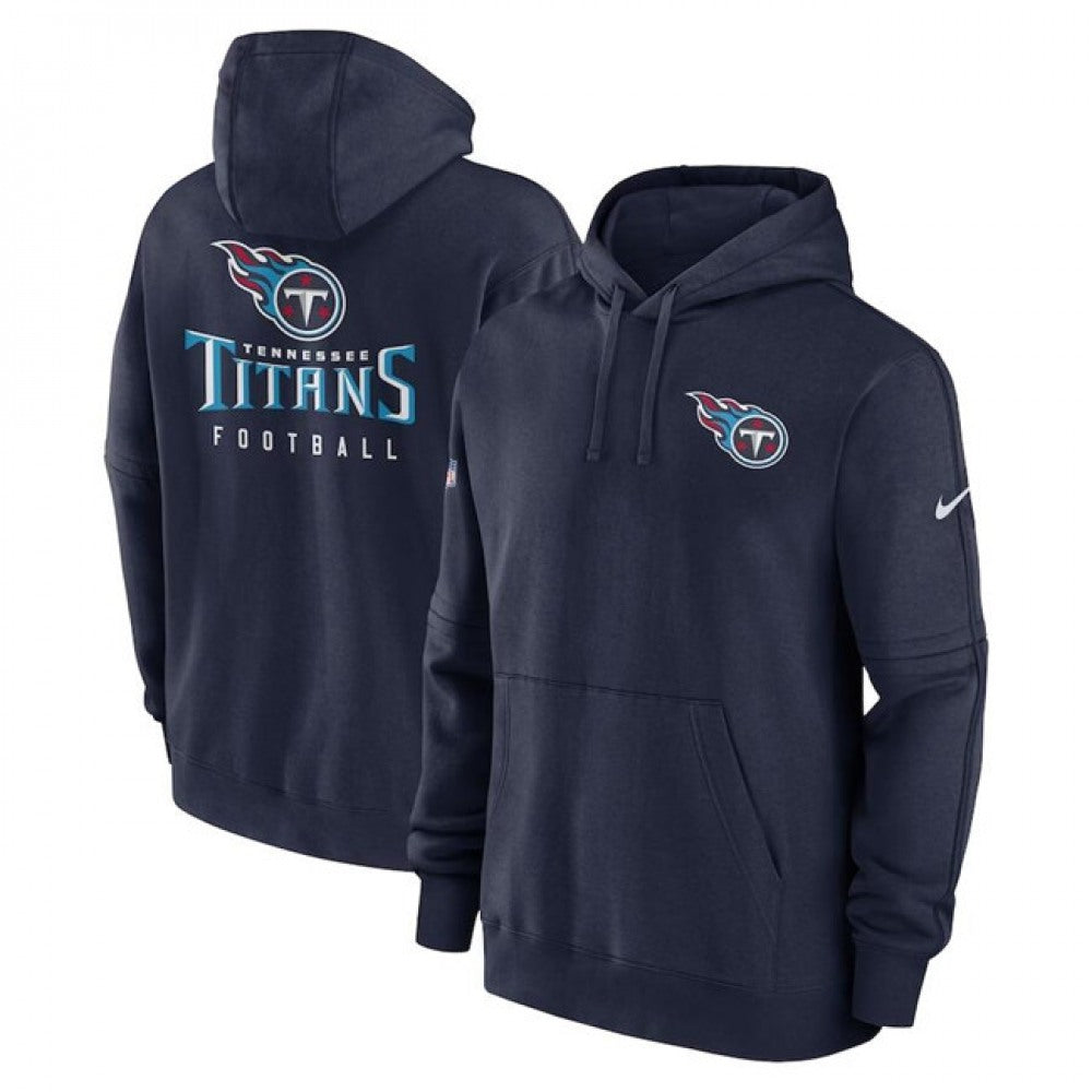 Men's Tennessee Titans Navy Sideline Club Fleece Pullover Hoodie 