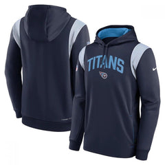 Men's Tennessee Titans Navy Sideline Stack Performance Pullover Hoodie 002 