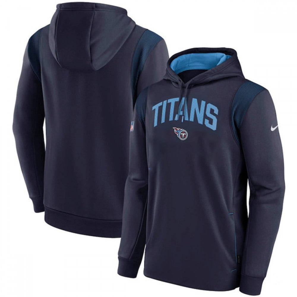 Men's Tennessee Titans Navy Sideline Stack Performance Pullover Hoodie 001 