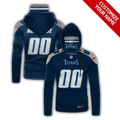 Men's Tennessee Titans 2020 Navy Customize Hoodie Mask 