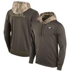 Men's Tennessee Titans Olive Salute to Service Sideline Therma Pullover Hoodie 