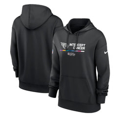Women's Tennessee Titans 2022 Black NFL Crucial Catch Therma Performance Pullover Hoodie(Run Small) 