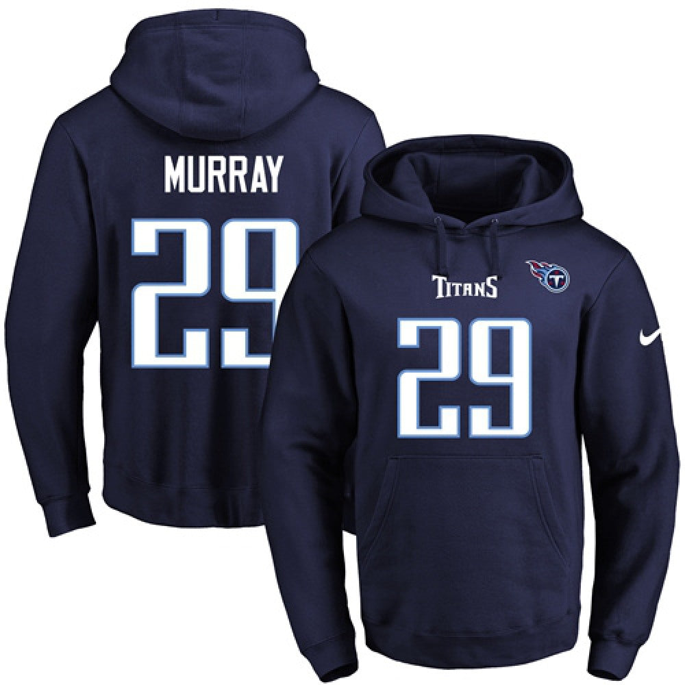 Titans #29 DeMarco Murray Navy Blue Name & Number Pullover NFL Hoodie 
