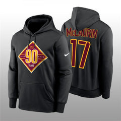 Men's Washington Commanders #17 Terry McLaurin Black 90th Anniversary Performance Pullover Hoodie 